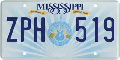 MS license plate ZPH519