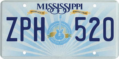 MS license plate ZPH520