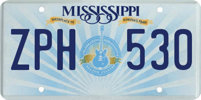 MS license plate ZPH530