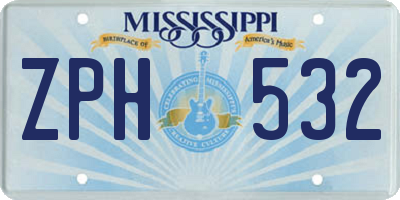 MS license plate ZPH532