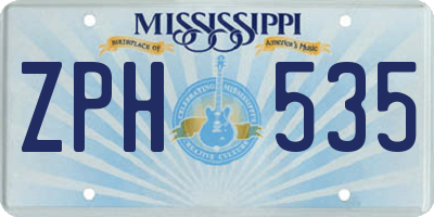 MS license plate ZPH535