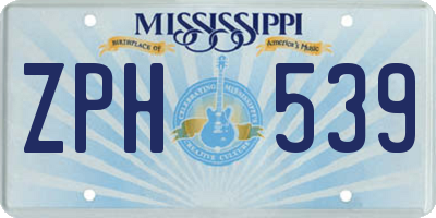 MS license plate ZPH539