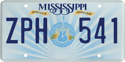 MS license plate ZPH541