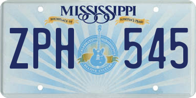 MS license plate ZPH545
