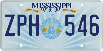 MS license plate ZPH546