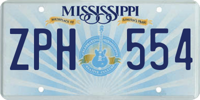 MS license plate ZPH554