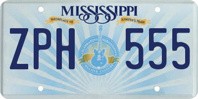 MS license plate ZPH555