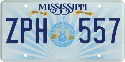 MS license plate ZPH557