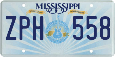 MS license plate ZPH558