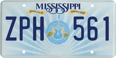 MS license plate ZPH561