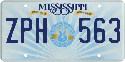 MS license plate ZPH563