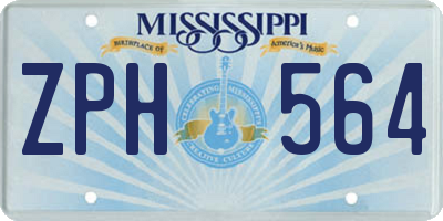 MS license plate ZPH564