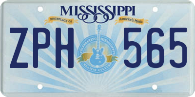 MS license plate ZPH565