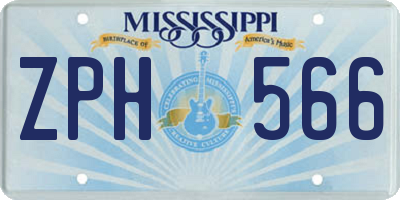 MS license plate ZPH566