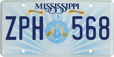 MS license plate ZPH568