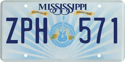 MS license plate ZPH571