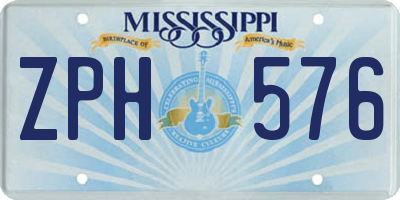 MS license plate ZPH576