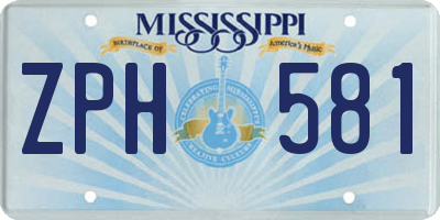 MS license plate ZPH581