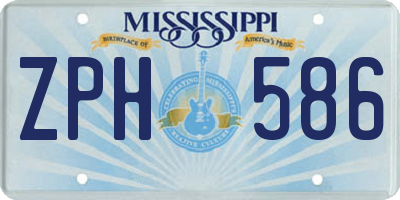 MS license plate ZPH586