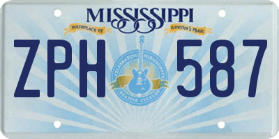 MS license plate ZPH587