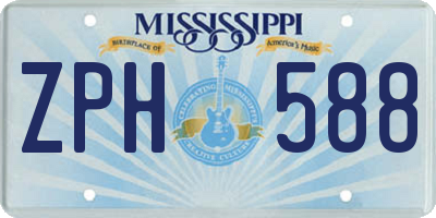 MS license plate ZPH588