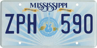 MS license plate ZPH590