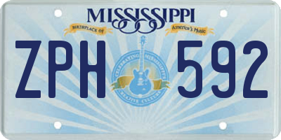 MS license plate ZPH592