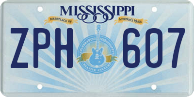 MS license plate ZPH607