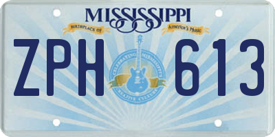 MS license plate ZPH613