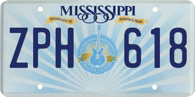 MS license plate ZPH618