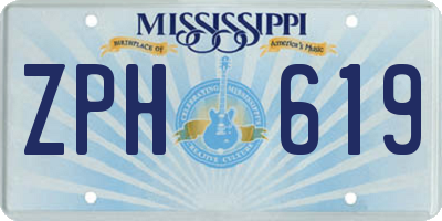 MS license plate ZPH619