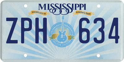 MS license plate ZPH634