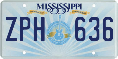 MS license plate ZPH636