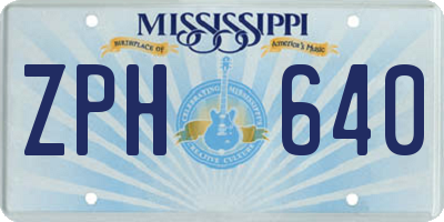 MS license plate ZPH640