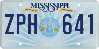 MS license plate ZPH641