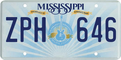 MS license plate ZPH646