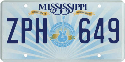 MS license plate ZPH649