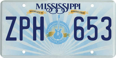 MS license plate ZPH653