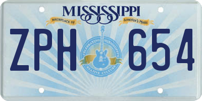 MS license plate ZPH654