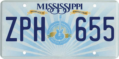 MS license plate ZPH655