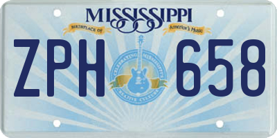 MS license plate ZPH658