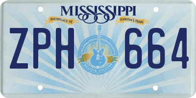 MS license plate ZPH664