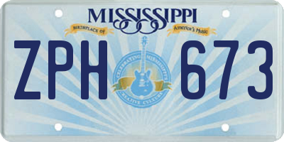MS license plate ZPH673