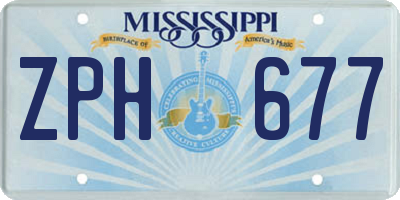 MS license plate ZPH677