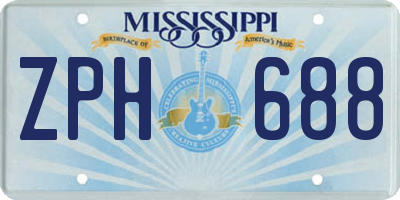 MS license plate ZPH688