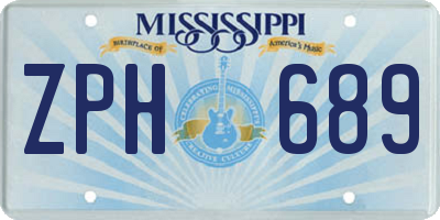 MS license plate ZPH689