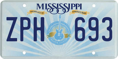 MS license plate ZPH693