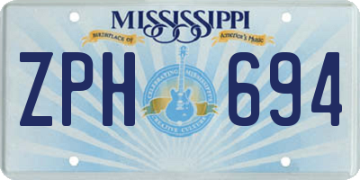 MS license plate ZPH694