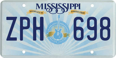MS license plate ZPH698