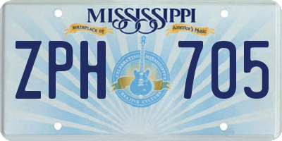MS license plate ZPH705